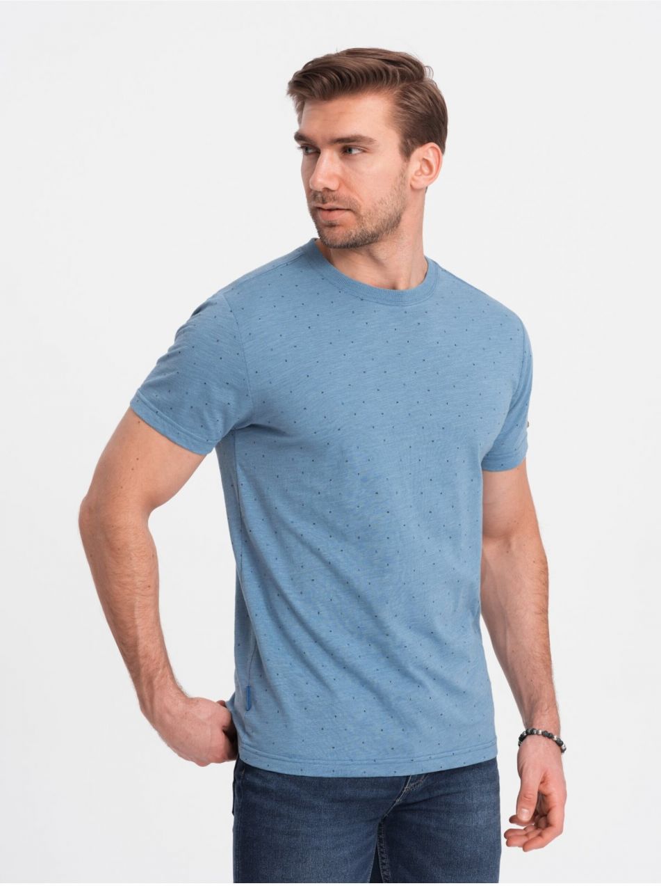 Svetlomodré pánske vzorované tričko Ombre Clothing