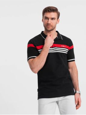 Čierne pánske polo tričko Ombre Clothing