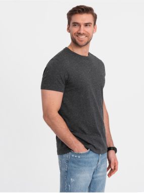 Tmavosivé pánske melírované tričko Ombre Clothing
