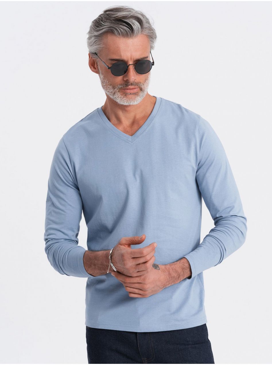 Svetlomodré pánske basic tričko Ombre Clothing