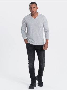 Svetlosivé pánske basic tričko Ombre Clothing