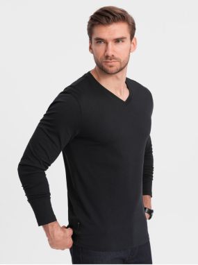 Čierne pánske basic tričko Ombre Clothing
