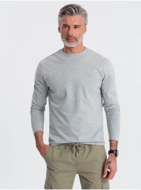 Sivé pánske basic tričko Ombre Clothing