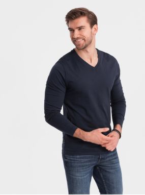 Tmavomodré pánske basic tričko Ombre Clothing