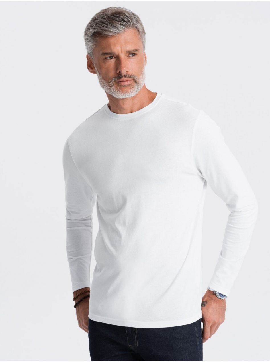 Biele pánske basic tričko Ombre Clothing
