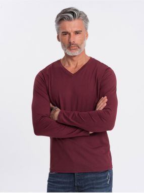Bordové pánske basic tričko Ombre Clothing