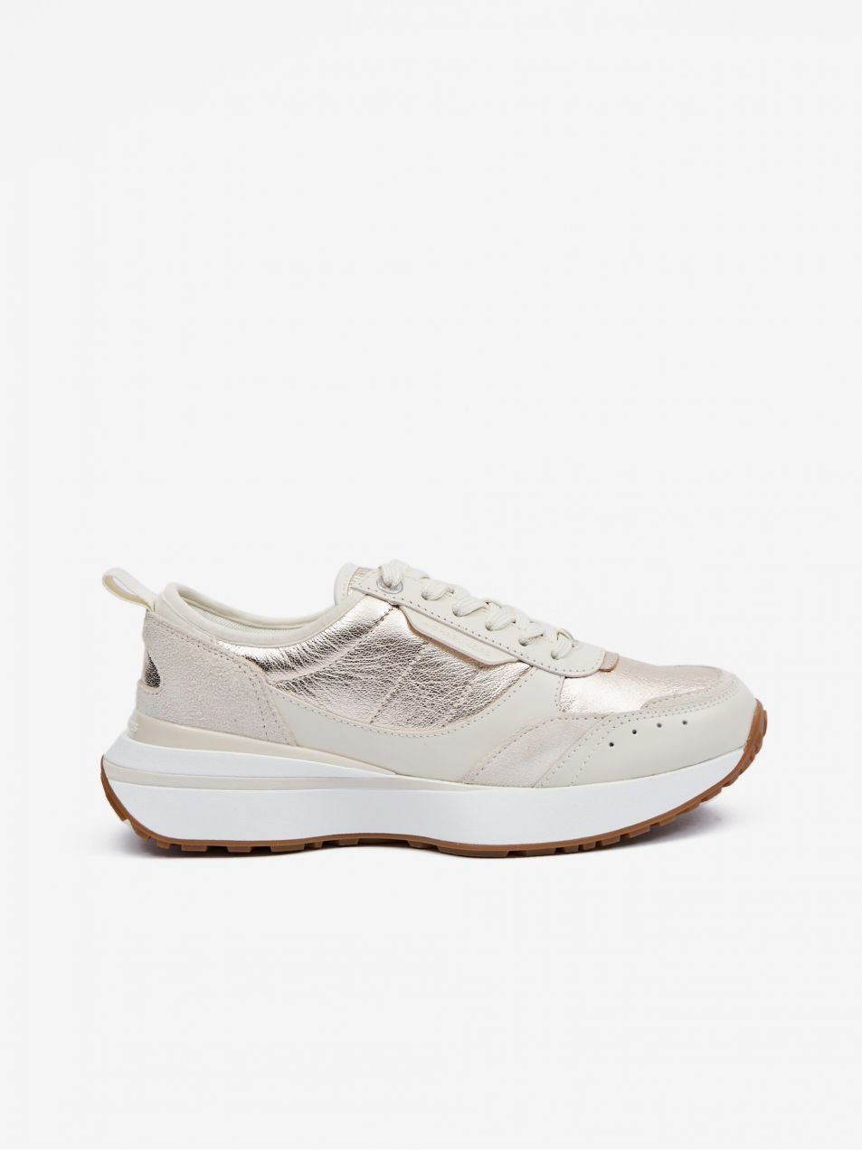 Krémovo-zlaté dámske kožené tenisky Michael Kors Flynn Trainer