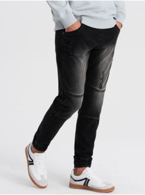 Čierne pánske rifle Ombre Clothing
