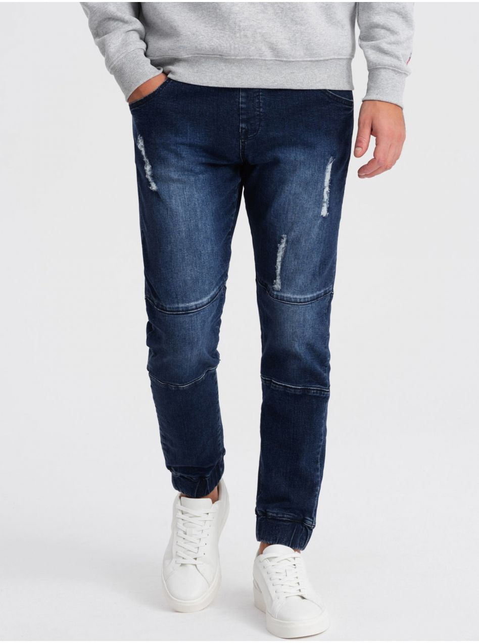 Tmavomodré pánske rifle Ombre Clothing