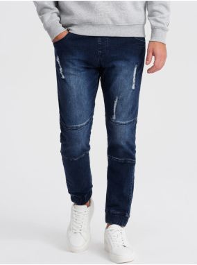 Tmavomodré pánske rifle Ombre Clothing