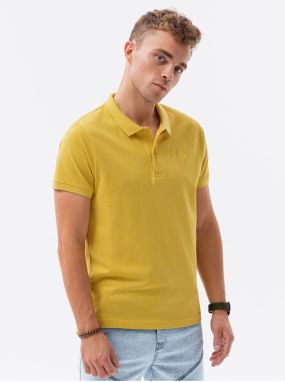 Žlté pánske polo tričko Ombre Clothing