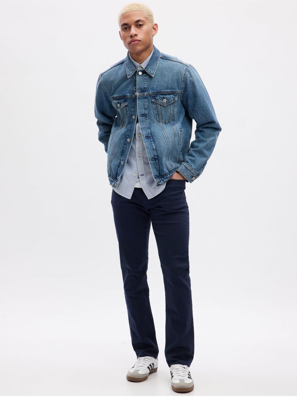 Tmavomodré pánske slim fit džínsy GAP City GapFlex