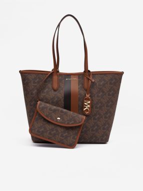 Tmavo hnedá dámska kabelka Michael Kors Eliza Open Tote