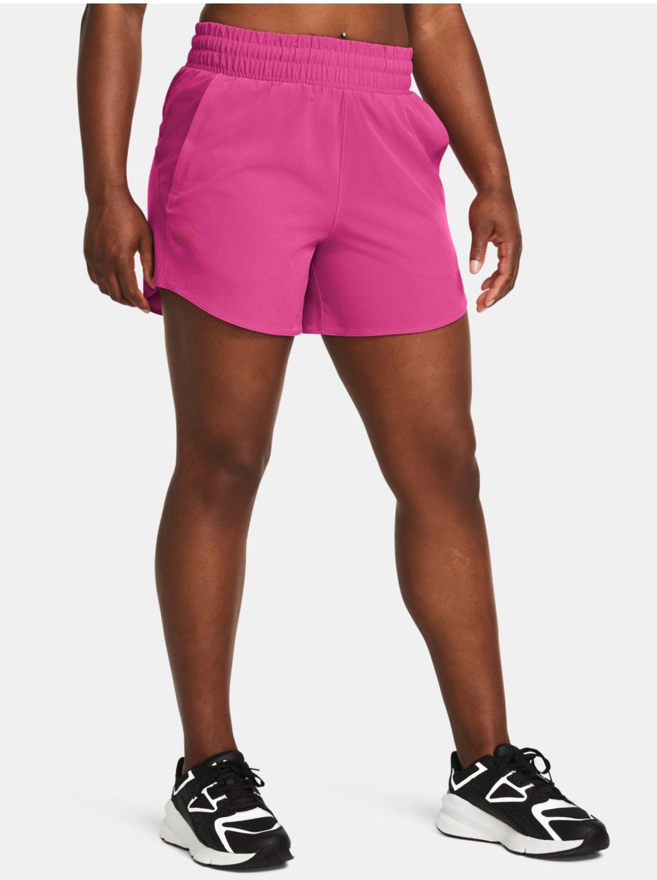 Tmavo ružové dámske športové kraťasy Under Armour Flex Woven Short 5in-PNK