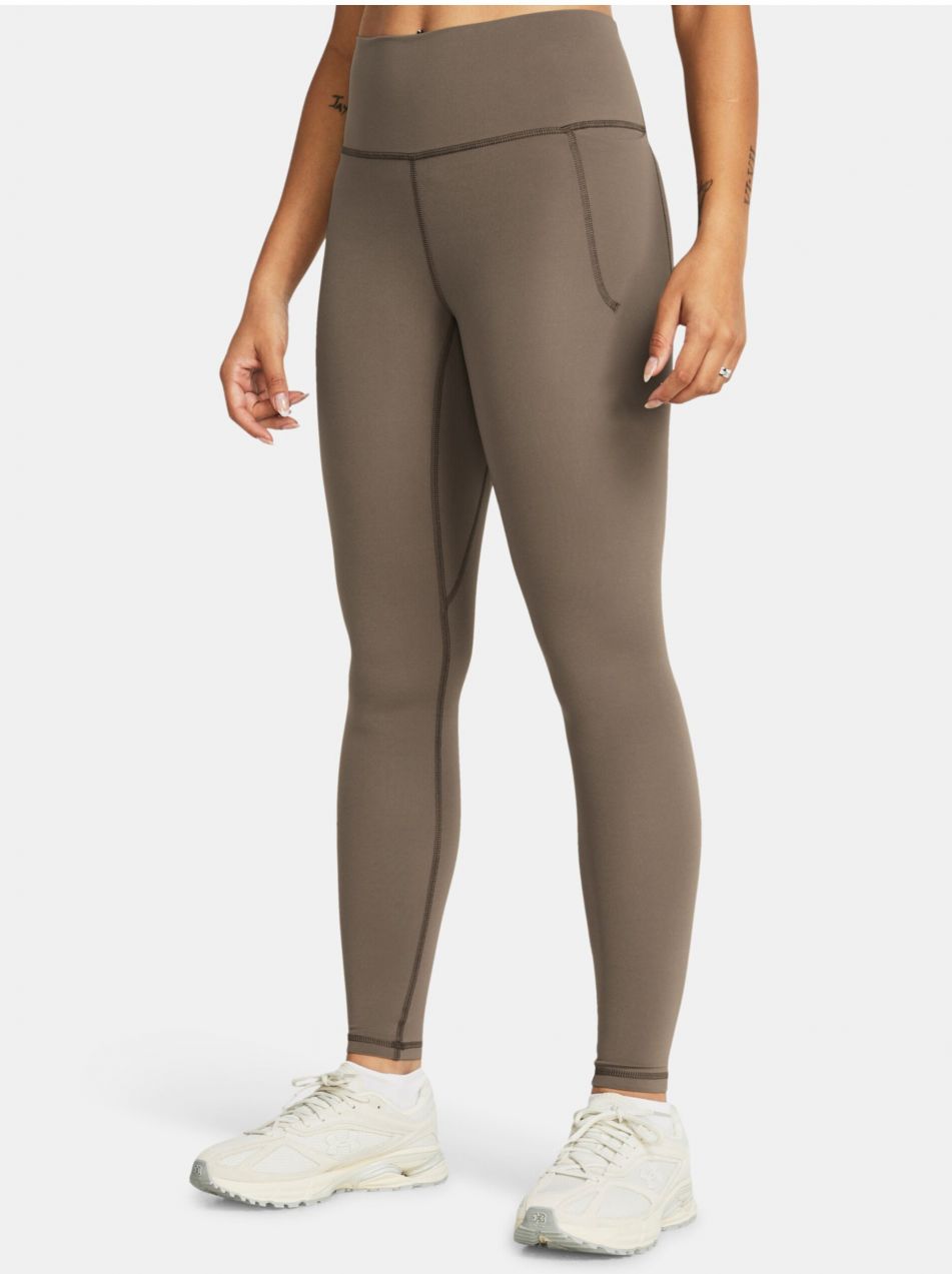 Hnedé dámske športové legíny Under Armour Meridian Legging-BRN