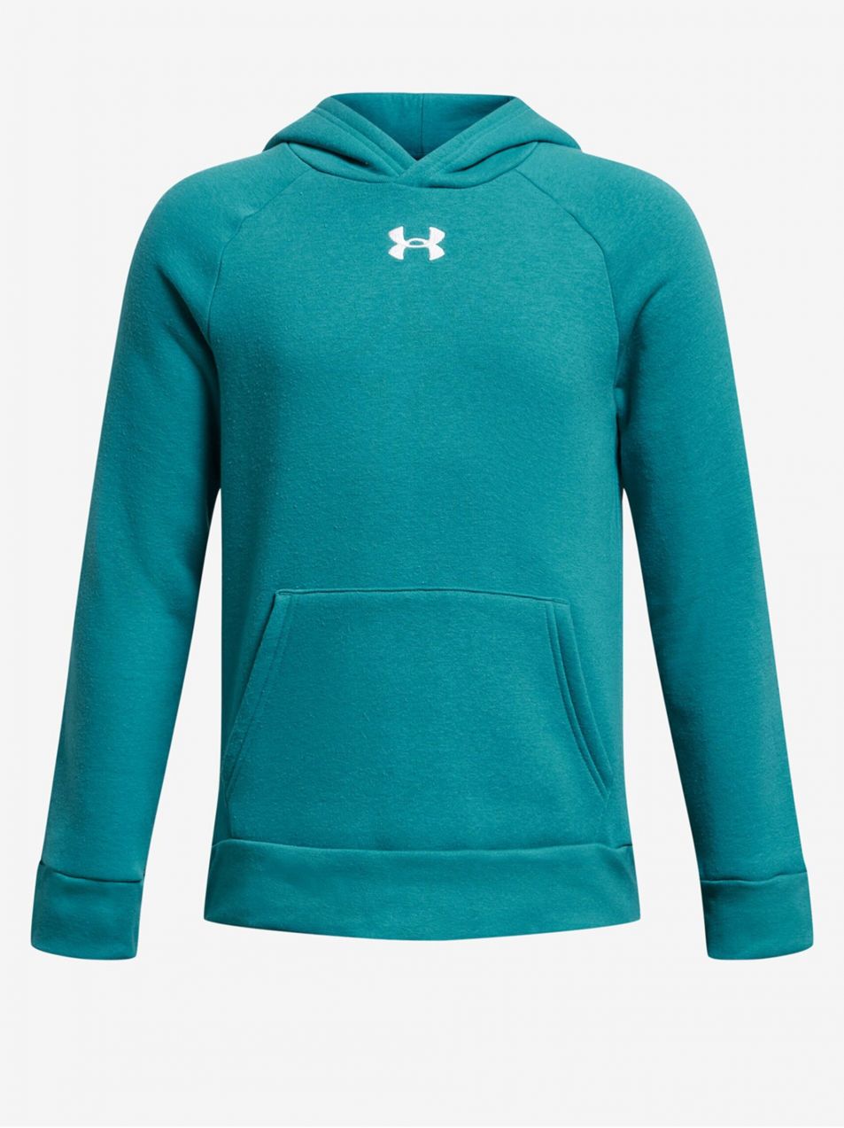 Petrolejová chlapčenská mikina s kapucňou Under Armour UA Rival Fleece Hoodie