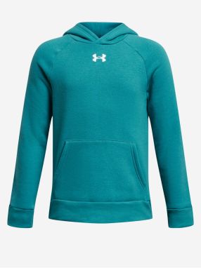Petrolejová chlapčenská mikina s kapucňou Under Armour UA Rival Fleece Hoodie