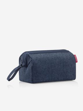 Tmavomodrá dámska kozmetická taška Reisenthel Travelcosmetic Herringbone Dark Blue