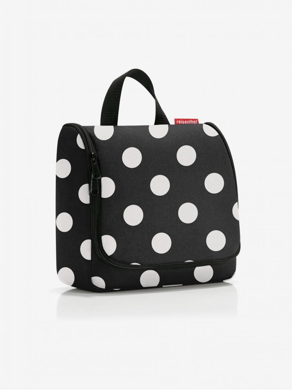 Čierna dámska kozmetická taška s bodkami Reisenthel Toiletbag Dots White