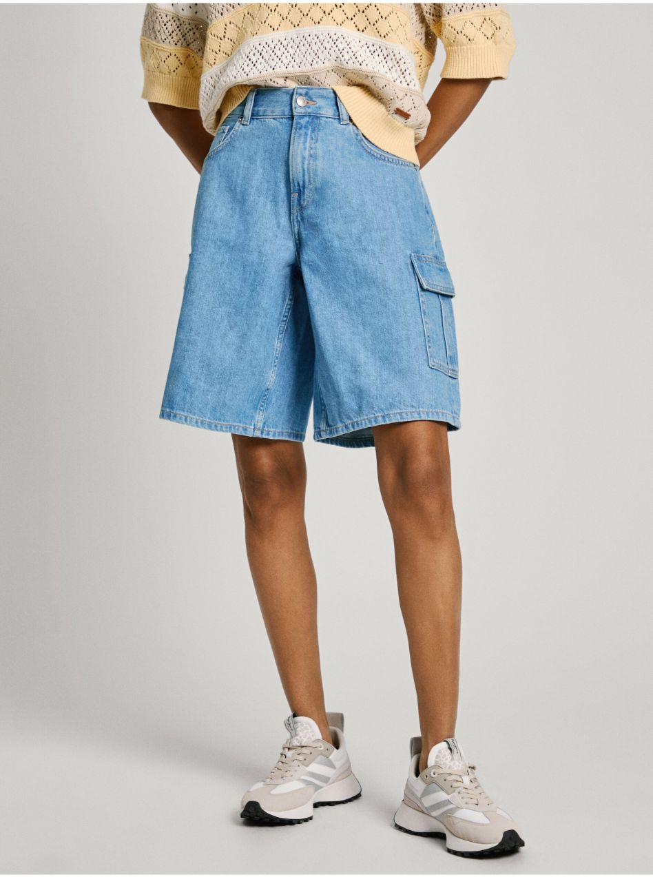 Svetlomodré dámske džínsové kraťasy Pepe Jeans