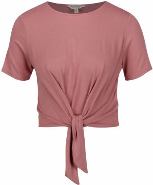 Ružový crop top s uzlom Miss Selfridge