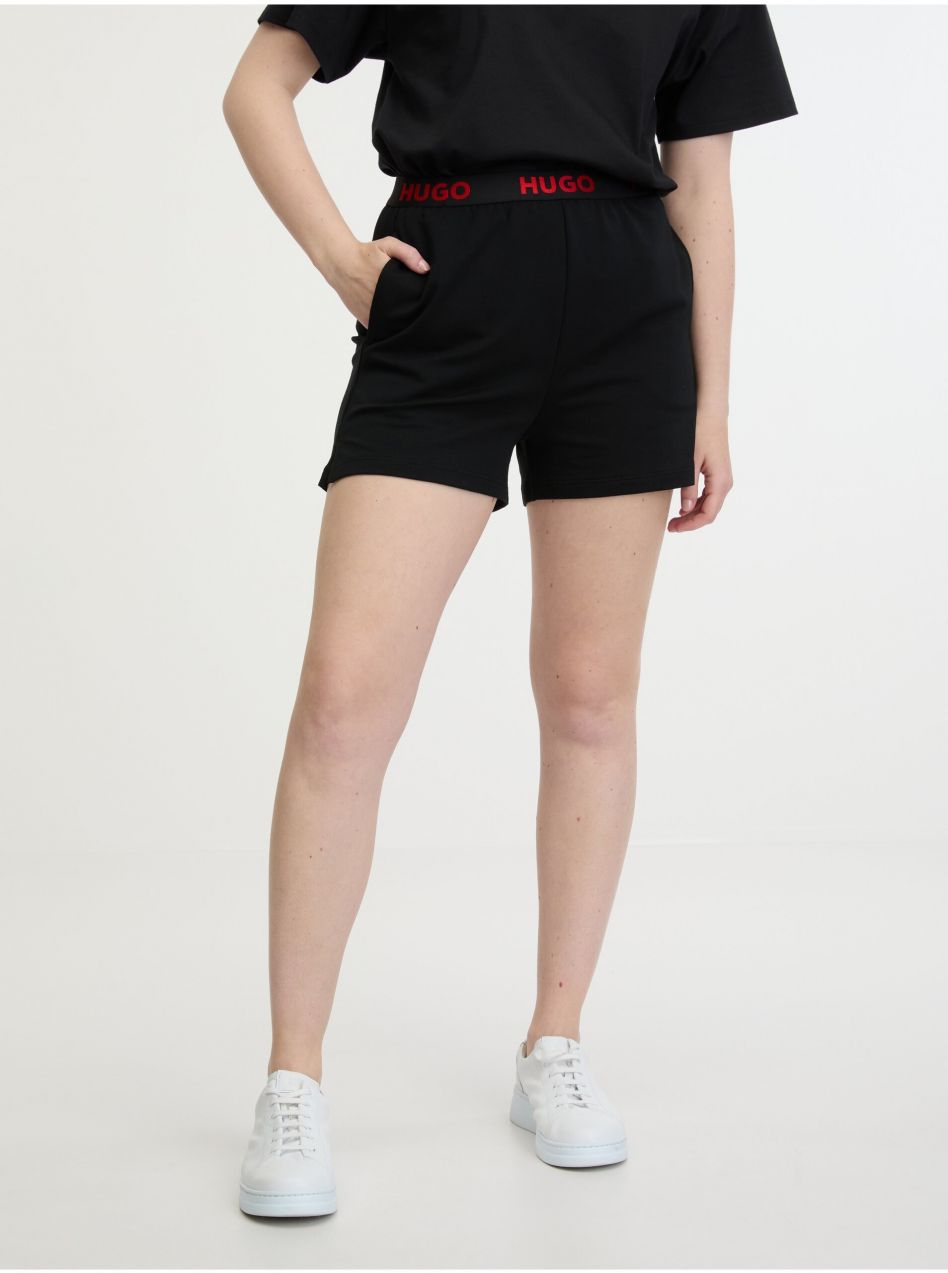 Čierne dámske teplákové kraťasy HUGO Sporty Shorts
