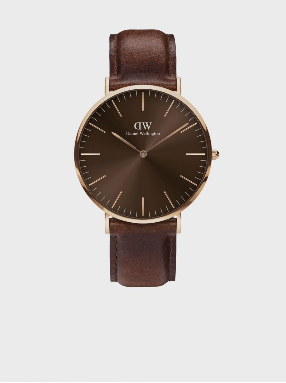 Tmavo hnedé pánske hodinky Daniel Wellington Classic