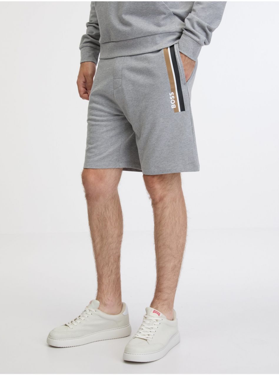 Šedé pánske teplákové kraťasy BOSS Authentic