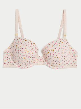 Svetloružová dámska kvetovaná podprsenka Marks & Spencer Rose