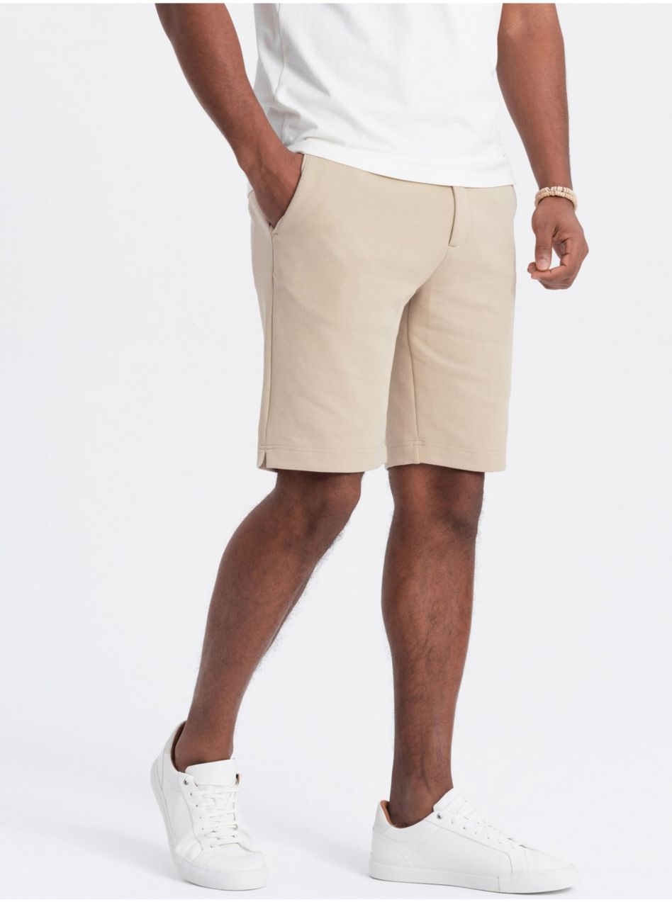 Béžové pánske kraťasy Ombre Clothing