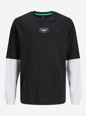 Čierne chlapčenské tričko Jack & Jones Tribeca