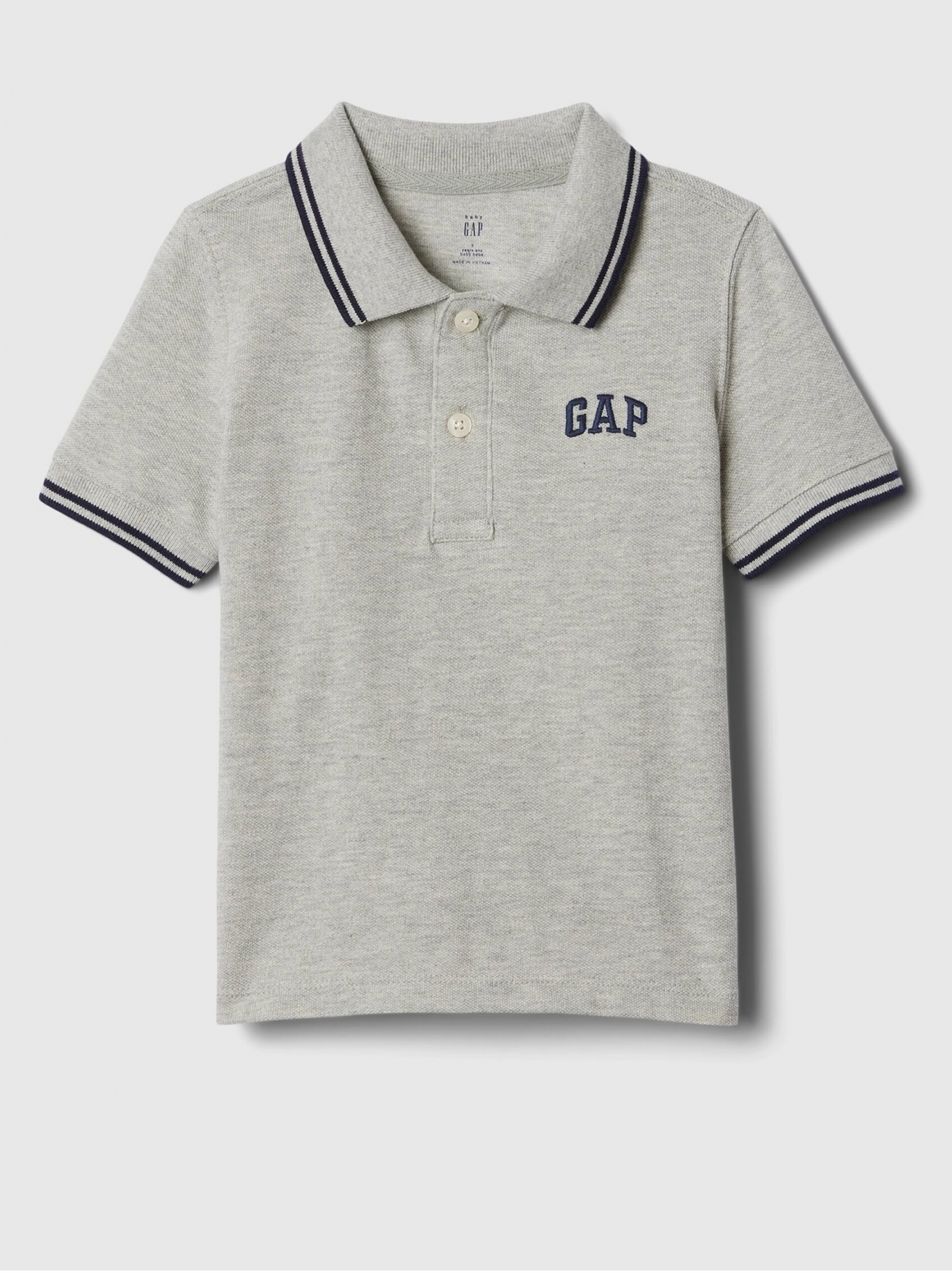 Šedé chlapčenské polo tričko pique GAP