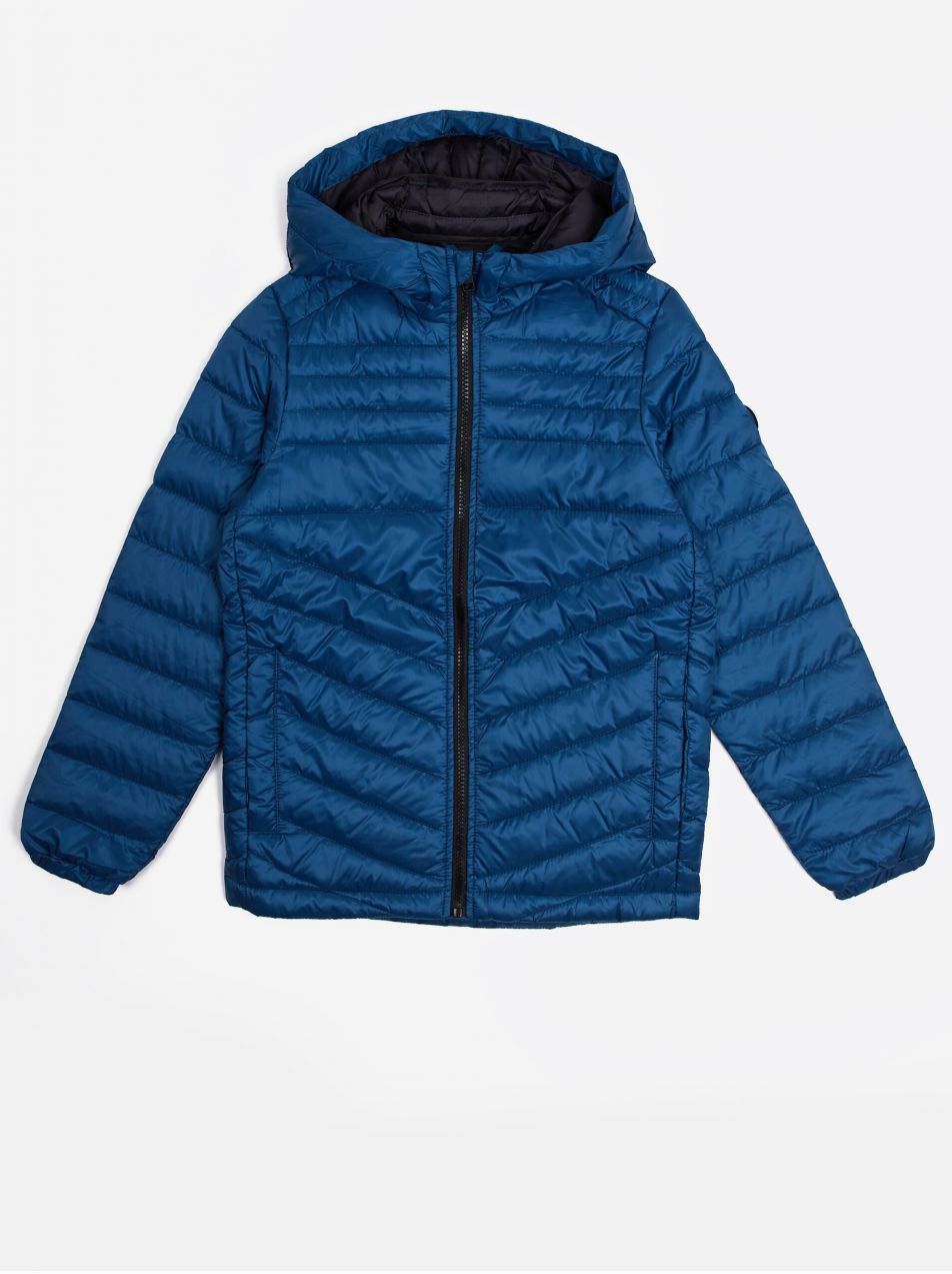 Tmavomodrá chlapčenská prešívaná bunda Jack & Jones Hero