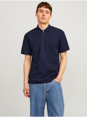 Tmavomodré pánske polo tričko Jack & Jones Johnny