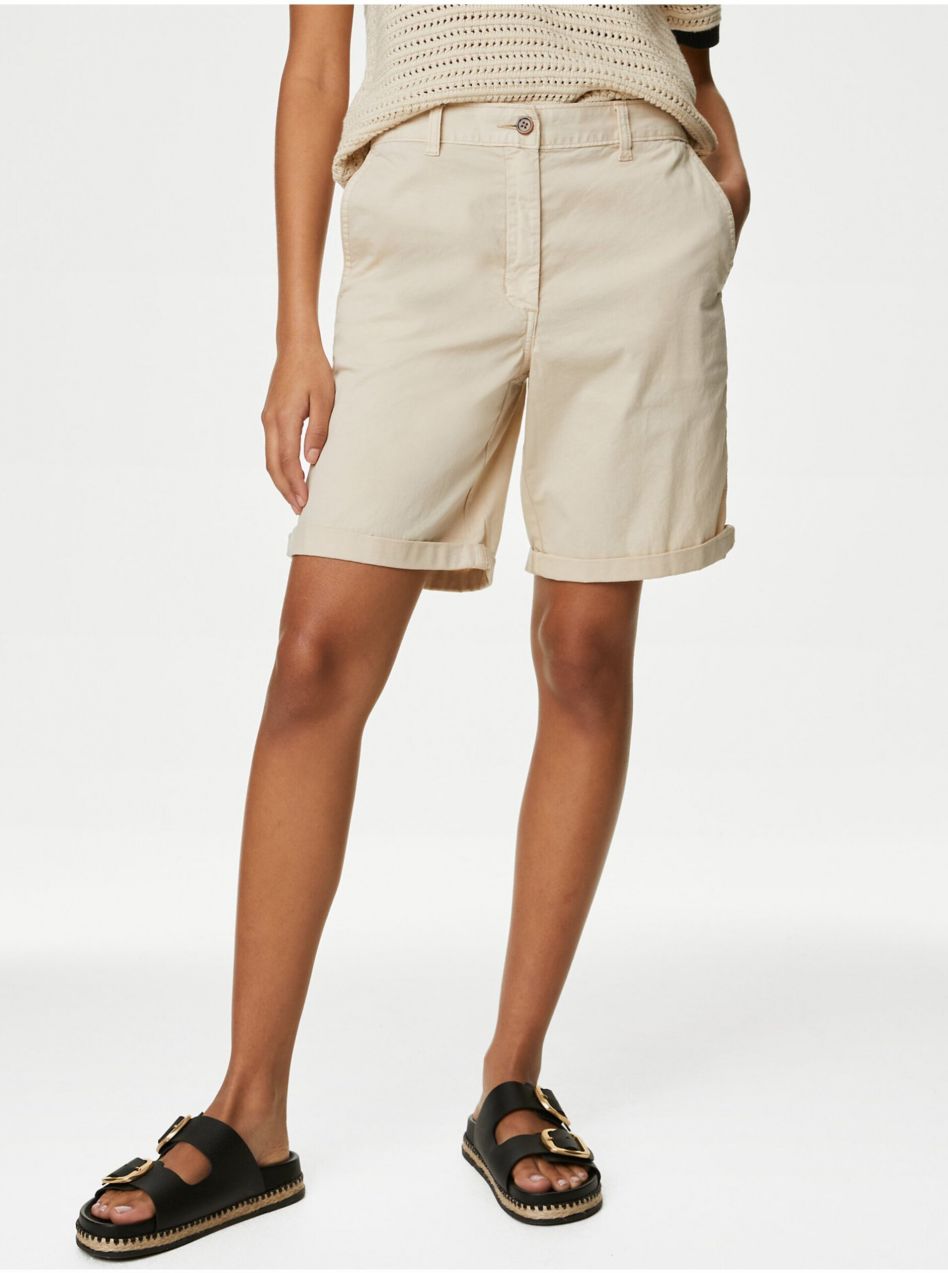 Béžové dámske chino kraťasy Marks & Spencer