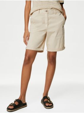 Béžové dámske chino kraťasy Marks & Spencer