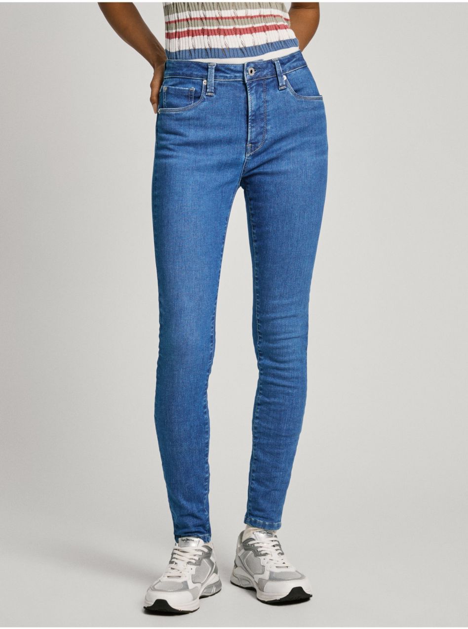 Modré dámske super skinny fit džínsy Pepe Jeans