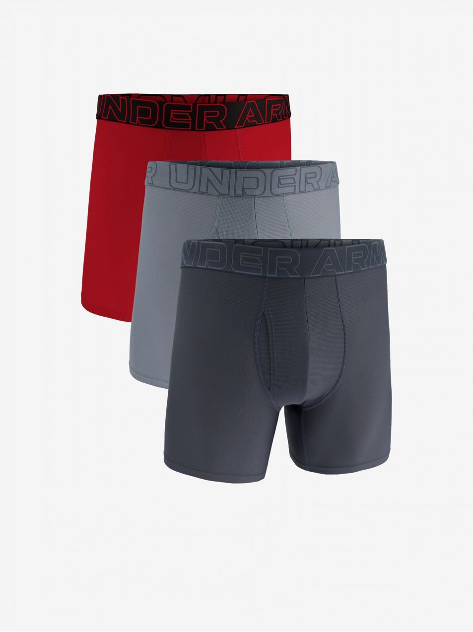 Boxerky pre mužov Under Armour - sivá, červená