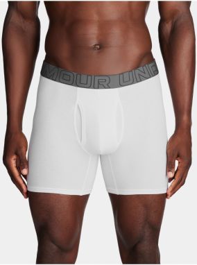 Súprava troch pánskych boxeriek v bielej farbe Under Armour UA Performance Cotton 6in
