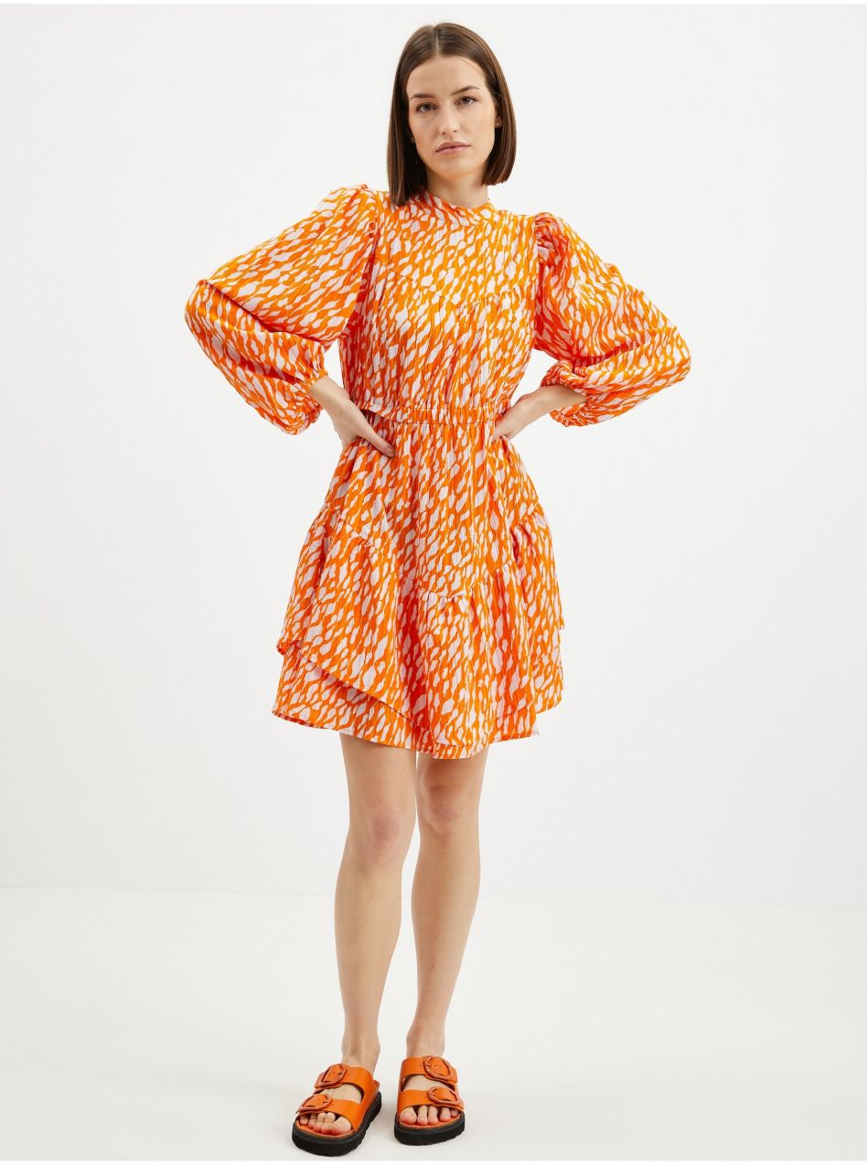 Oranžové vzorované šaty VERO MODA Daisy