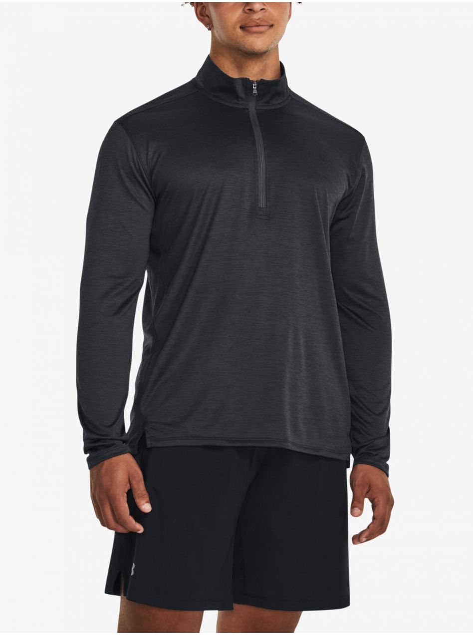 Čierne pánske tričko Under Armour UA Tech Vent 1/2 Zip