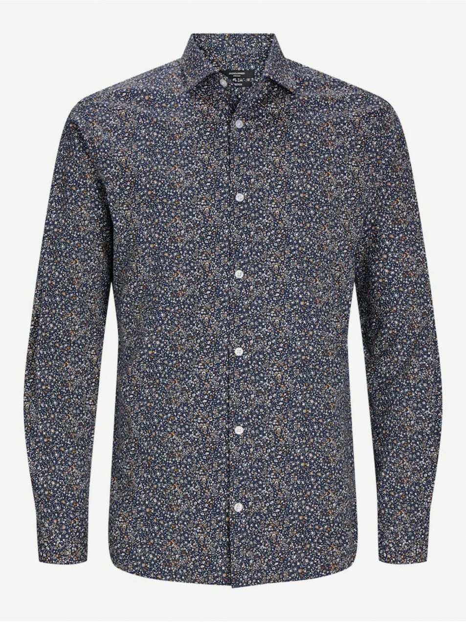 Tmavomodrá pánska vzorovaná košeľa Jack & Jones Blackpool