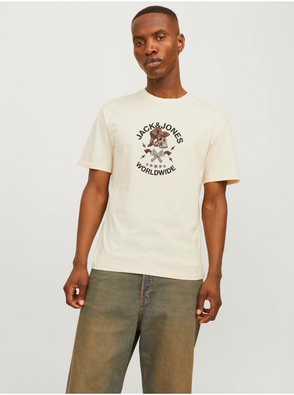Krémové pánske tričko Jack & Jones Seven