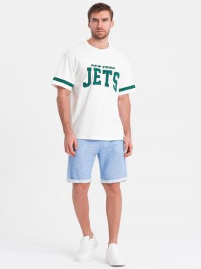 Svetlomodré pánske melírované kraťasy Ombre Clothing