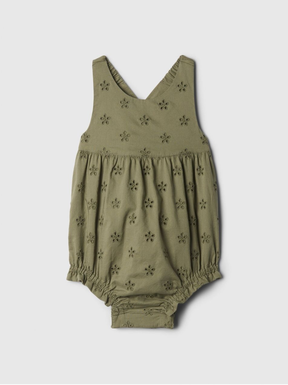 Zelené dievčenské baby bavlnené body GAP