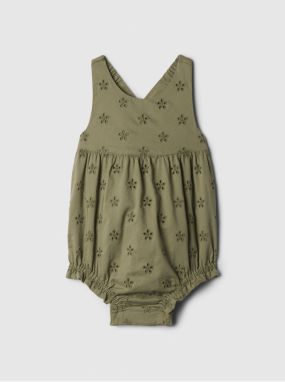 Zelené dievčenské baby bavlnené body GAP