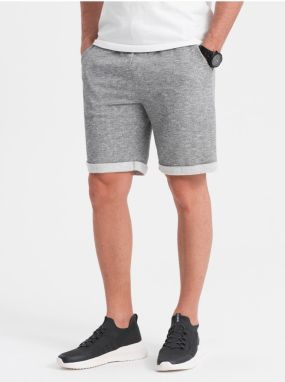 Sivé pánske melírované kraťasy Ombre Clothing