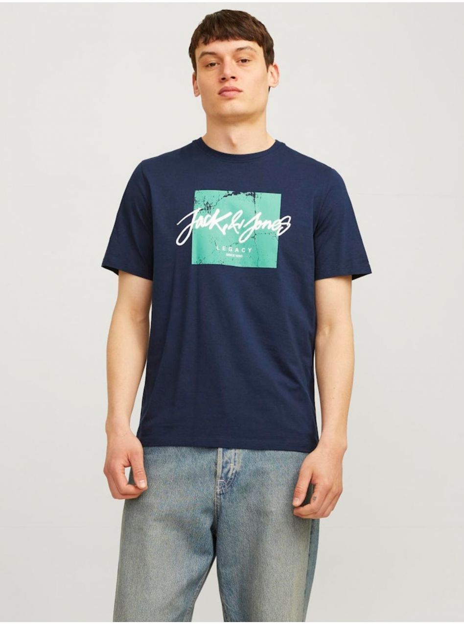 Tmavomodré pánske tričko Jack & Jones JJTILEY