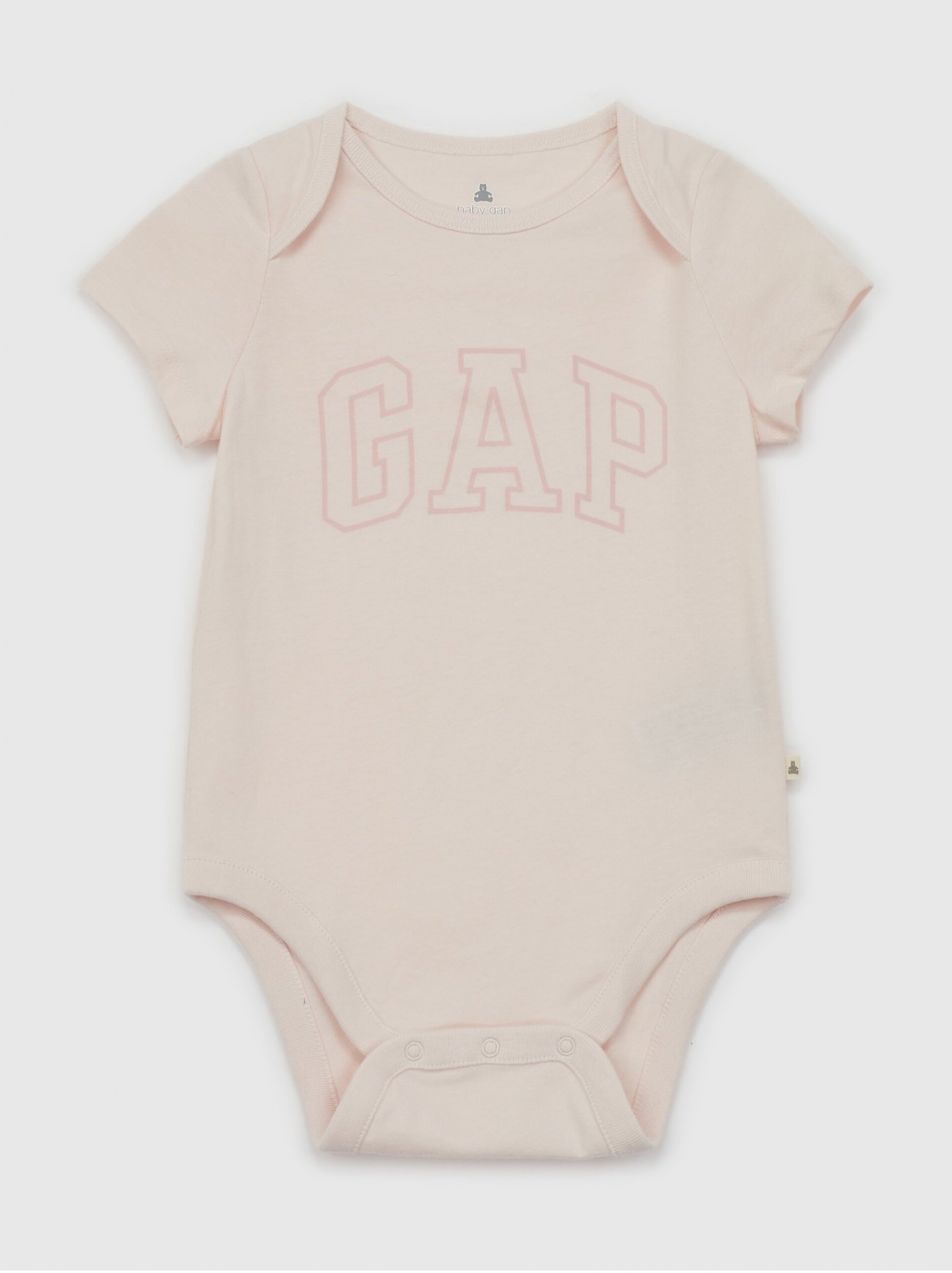 Ružové dievčenské baby body s logom GAP Brannan
