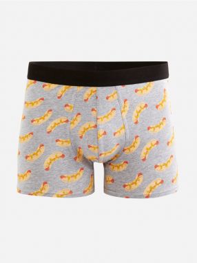 Šedé pánske vzorované boxerky Celio Gibodog